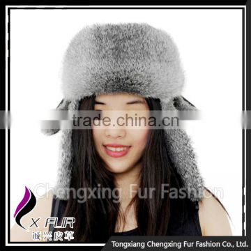 CX-C-241B Russian Style Earflap Real Rabbit Fur Customs Hats