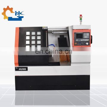 Horizontal cnc gang type lathe with slant bed and hydraulic chuck