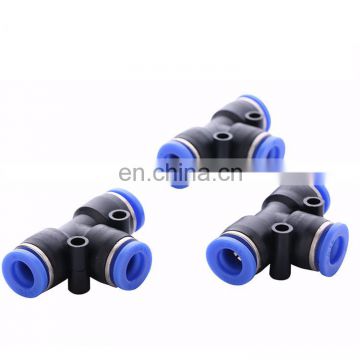 factory outlet T type tube connector PE-8-10-12-16 with low price