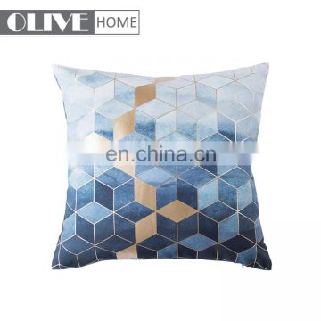 2018 Spring New Design Geometric Figure Gold Stamping Ombre Printing Cushion Cover