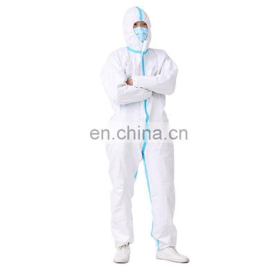 Disposable CE Cat III Type 3B/4B/5B/6B Protective Suit Microporous Coveralls for Full Protection Clothing with Reinforced Seam