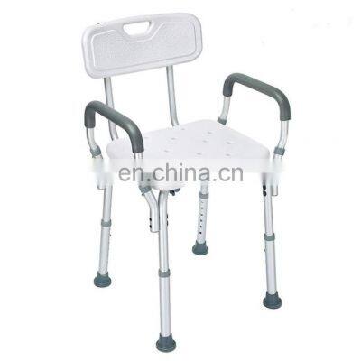 Common Medical Tool-Free Assembly Spa Bathtub Adjustable Shower Chair Seat Bench with Removable Back
