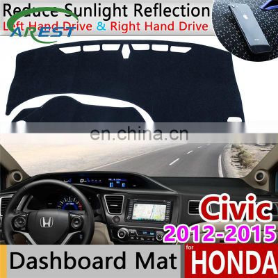 for Honda Civic 9 2012~2015 Anti-Slip Mat Dashboard Cover Pad Sunshade Dashmat Protect Carpet Accessories FB FK FA FD 2013 2014
