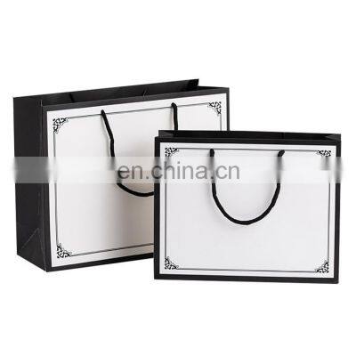 High End Shopping Gift Paper Gift Bags Black And White Gift Paper Bags