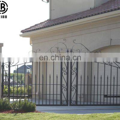 Custom Decorative Heavy Duty Elegant Iron Driveway Gate Zinc Galvanized