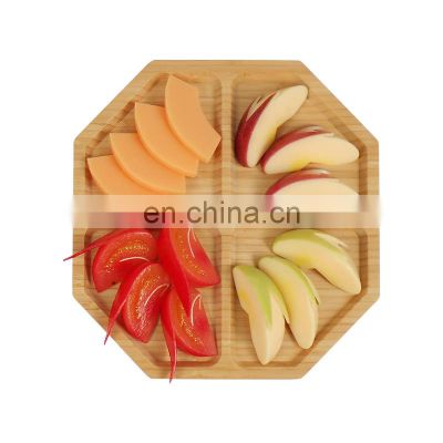 Custom Organic Bamboo Food Wooden Dessert Nut Storage Nut Plate Serving Tray