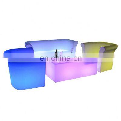 plastic led bar furniture led cube chair outdoor led cocktail table light up bar led table portable hotel lounge bar couch sofa