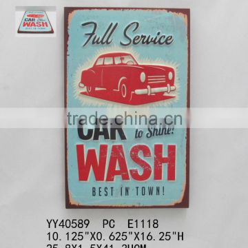 Rustic car wash tin sign