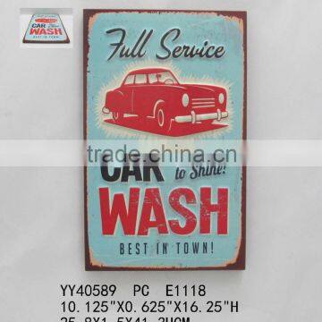 Rustic car wash tin sign