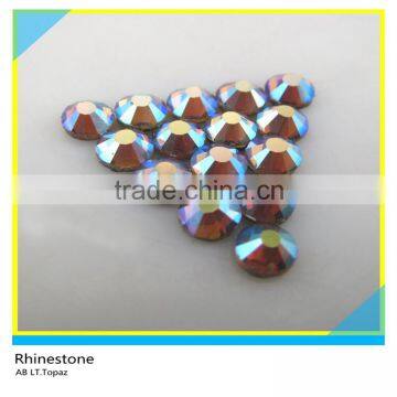 AB LT.Topaz Heat Transfer Rhinestone For Bags SS6-SS40 Round Glass Stone