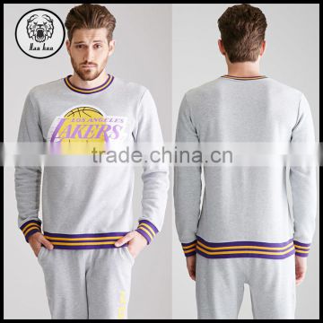 2015 Light weight French Terry Varsity Striped Pullover Sweatshirt for Men