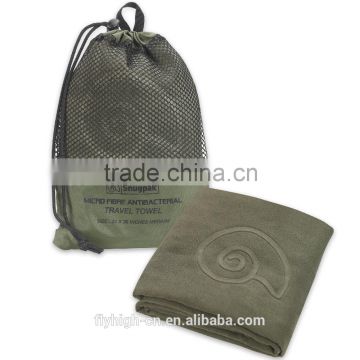Factory production low price cheap custom microfiber sports towel in bag