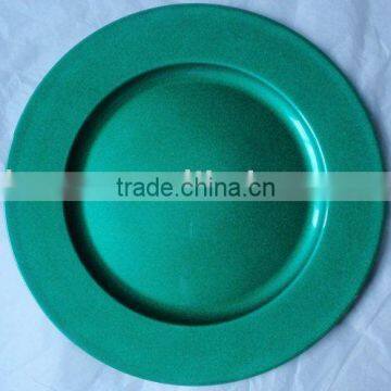 Round glitter plastic plate