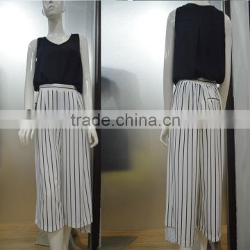 Summer Loose Design Black and White Striped Fashion Pants