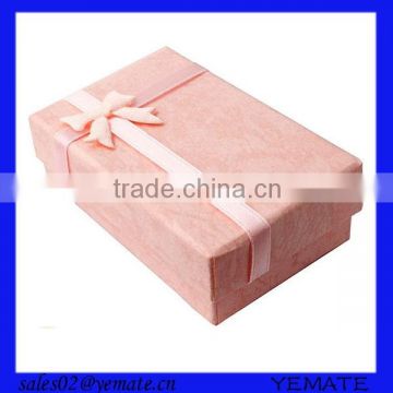 Luxury lid&base type pink cardboard packaging jewelry gift box wholesale with lid