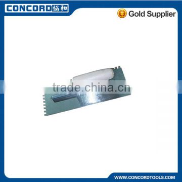 280mm blade Square Notched Steel Plate Banana Wooden Handle Plastering Trowel,
