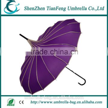 2015 fancy design promotional wholesale fiberglass Pagoda umbrella
