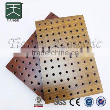 sound absorption mdf wooden perforated acoustic wall panel restaurant wall covering for auditorium and gym