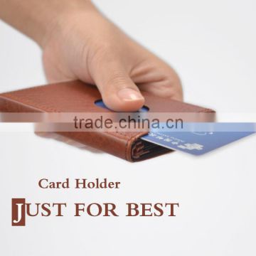 MOQ 1 PCS high quality genuine leather custom card holder