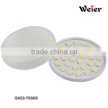 Weier Glass gx53 led cabinet lamp 5.5w led gx53 lamp 5050 30 smd