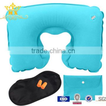 Simple PVC flocking U-shape neck pillow travel kit