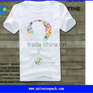 Fashion cheap used t shirt with heat press printing from ShenZhen