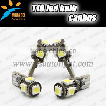 Hot Sale T10 Canbus 5 Smd 5050 Led Car Lamp No Error W5w 194 Canbus Led T10 5w5 Canbus Car Led Auto Bulb