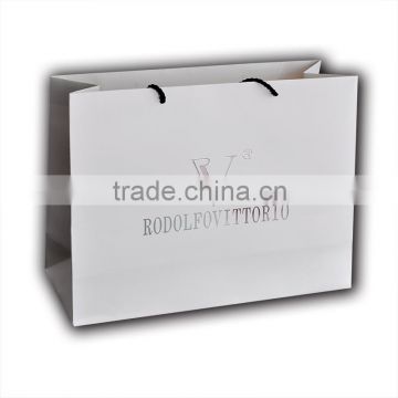 Fashion famous brand name printed recycled clothing paper bag