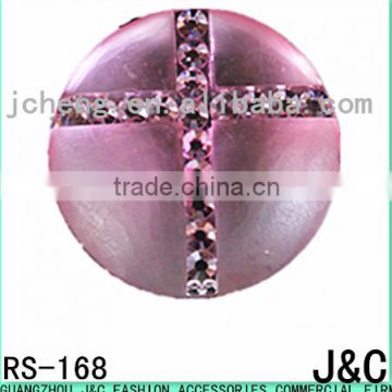 30mm pink color matt face round shaped resin stone
