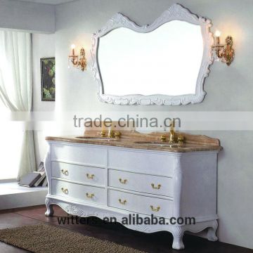 WTS-1344 72 inch Foshan wholesale modern white color use double sink bathroom vanities