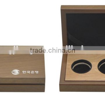 3 pieces of coin wooden box