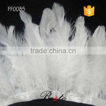 FF0085 wholesale bulk white goose feathers fringe trimming