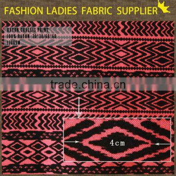 fashionable design print pattern for ladies wear reactive rayon challis printed hawaiian print rayon fabric