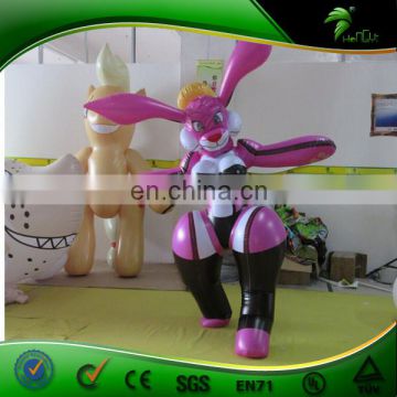 Customized Hongyi Inflatable Fox Suit , Hot Sale Sexy Animal Pink Costume