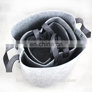 custom logo printed wholesale foldable felt handle storage cotton laundry basket