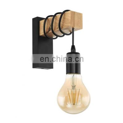 Industrial retro creative minimalist wood and iron wall lamps for decoration