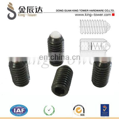 Hot sales black zinc plated ball head threaded bolt short-light-end spring plunger screw