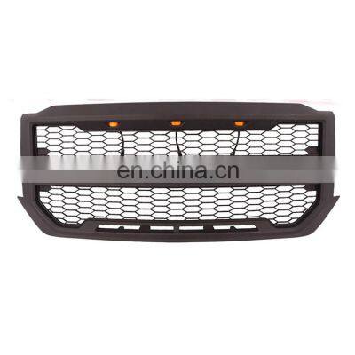 Black Grille For 2016 2017 2018 Silverado 1500 Front Mesh Bumper With Amber Light
