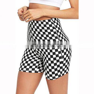 Trendy Graphic sublimation design your own sport Custom Biker shorts nylon spandex high quality gym and running long shorts