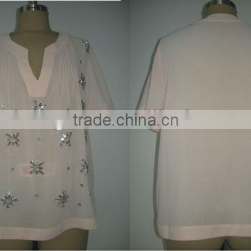 Girls decorated with ornament high quality shirt
