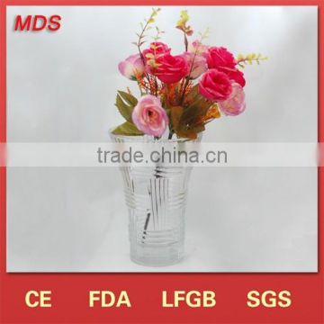 New decorative clear wholesale glass footed vase
