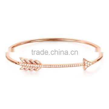 Pink gold design 18k solid gold arrow bracelet