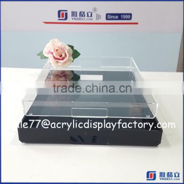 2016 new products customized acrylic food serving tray