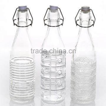 500ml Exclusive Design Clear Clip Glass Water Bottle