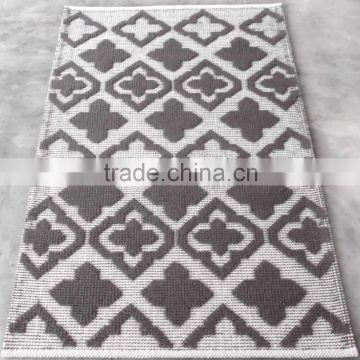 Geometrical flat weave half loop/full loop wool rug