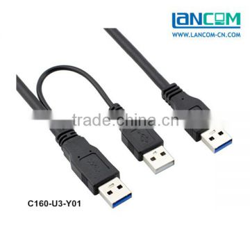 high speed usb3.0 y cable 3.0 male to usb 2.0 male data cable