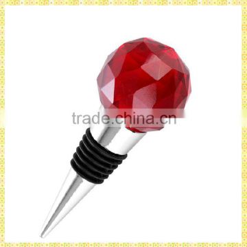 High Quality Red Crystal Glass Wine Stoppers For Wedding Decoration