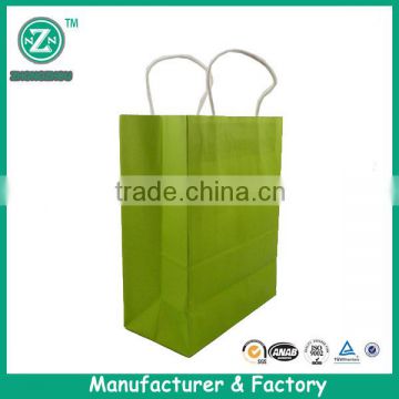 175g green plain kraft paper gift bag with twist handle
