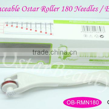Titanium Microneedle Derma Roller Newest 180 Needles Face Needling Roller Replaceable Meso Roller Derma Rolling System 2.5mm