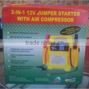 Car jumper, 12v jumper starter with air compressor